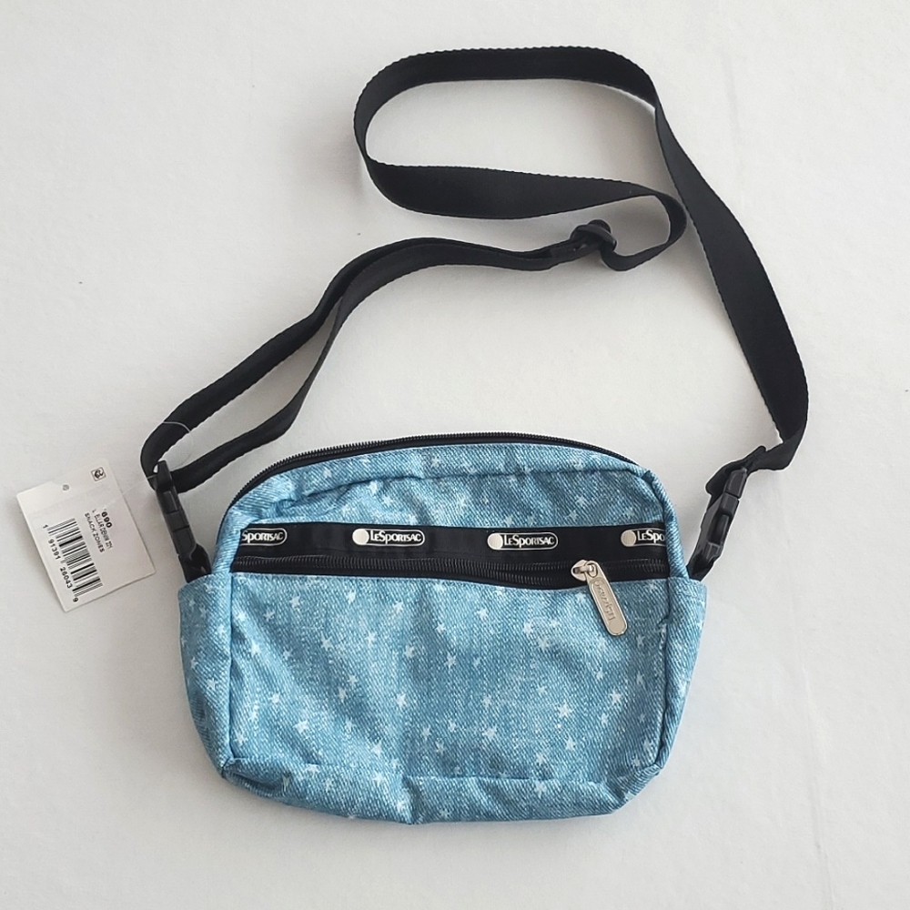 Lesportsac NWT Candace Convertible Crossbody Fanny Pack Stellar Denim bag